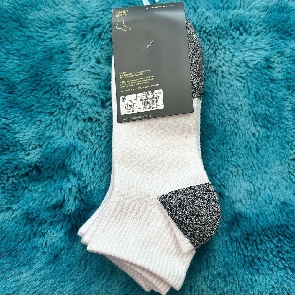 All in Motion Men's Active Ankle Socks 3pk Size 6-12 - Picture 9 of 12